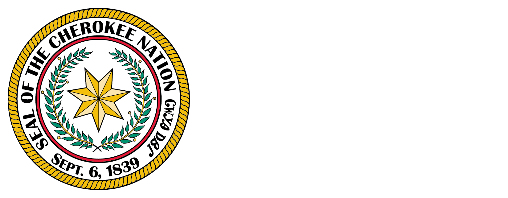Seal of the Cherokee Nation - Image of person and child on bridge